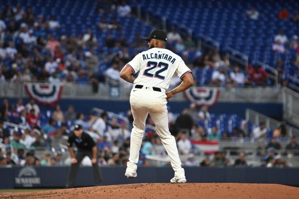 Sandy Alcantara pitching against the New York Mets 4/1/25 Photo | Tony Ozegovich