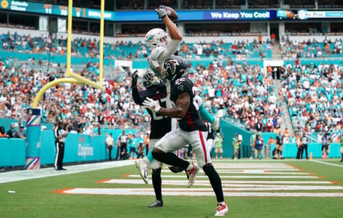 Dolphins Falcons penalties turnovers 13
